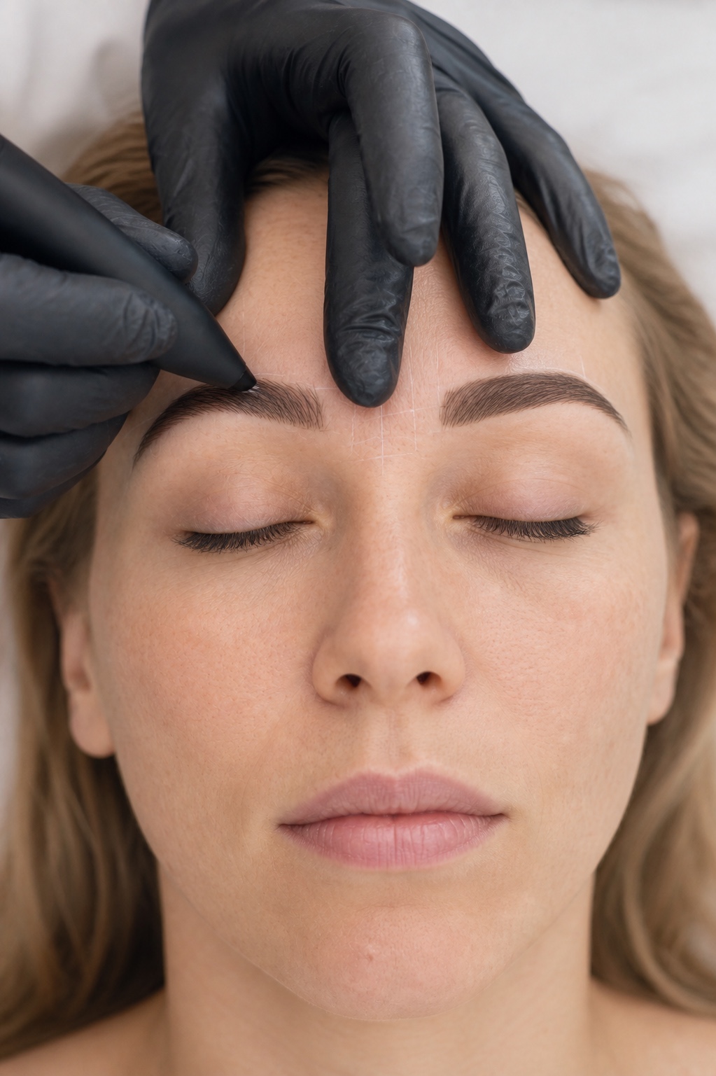 Illustrativt foto af optegning før permanent makeup